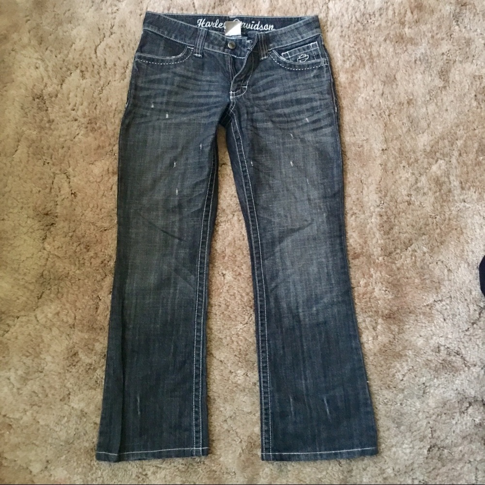 Harley Davidson bootcut jeans distressed 4